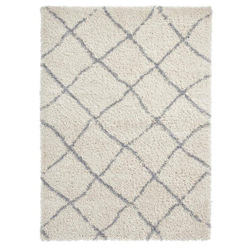 Scandi Berber G257 Modern Moroccan Berber Soft Plush Boho Shaggy Cream/Grey Rug-Think Rugs-Rug Love - The Most Loved Rug Store